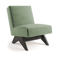北欧实木白蜡木单人沙发复古蓝色布艺软包休闲老虎椅新款简易创意