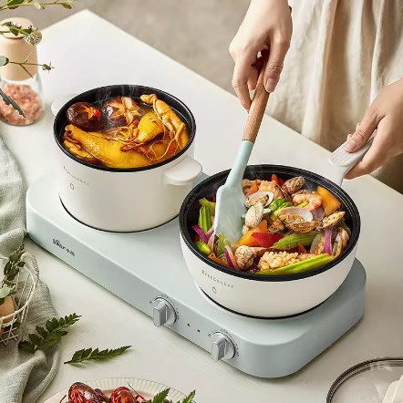 bear/小熊 drg-e12j1电热锅家用多功能小型分体式涮煮煎炒一体锅