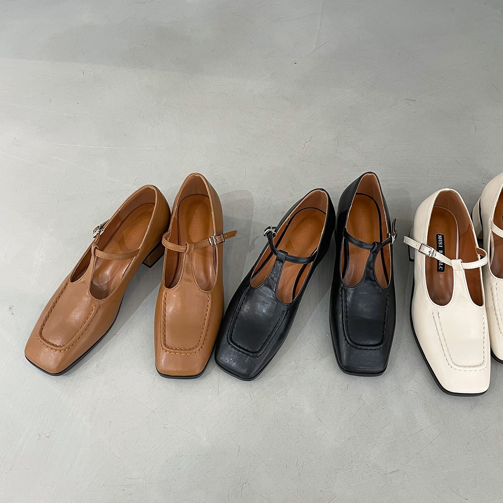 厚底玛丽珍小皮鞋女鞋子2024年新款韩国晚晚风jk方头乐福春秋单鞋