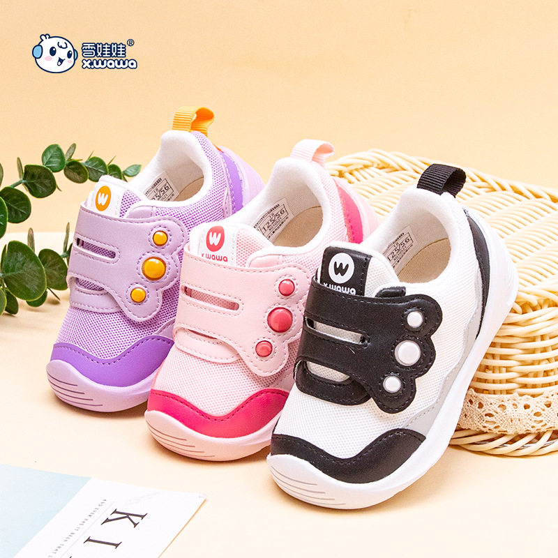 X. Wawa Children‘s Shoes Fall 2023 New Cartoon Small Claw Velcro Breathable Soft Bottom Non-Slip Functional Toddler Shoes