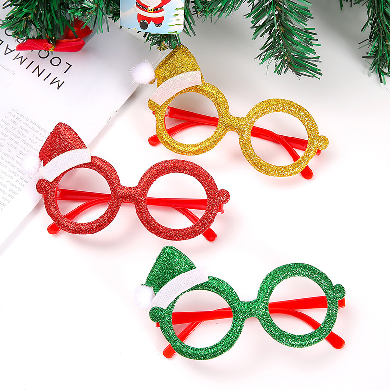 Cross-Border New Arrival Christmas Glasses Atmosphere Props Adult and Children Gift Funny Party Supplies Props New Year Glasses