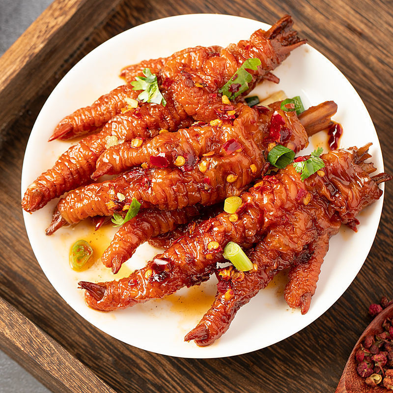 虎皮凤爪休闲零食泡椒凤爪秘制卤味小吃即食香辣鸡爪子批发-阿里巴巴