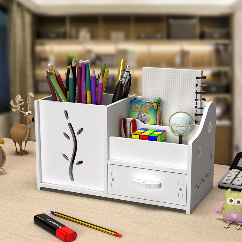 Multifunctional Pen Holder Cute Desktop Decoration Stationery Storage Box Drawer Office Supplies Storage Rack Learning Pen Holder