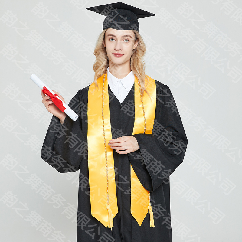 美国高中校服毕业袍学士服毕业学位大学生礼服男女均可国外学士服