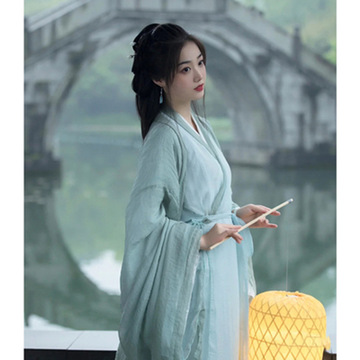汉服女魏晋风交领古装学生演出广袖流仙裙超仙气飘逸古风套装春款