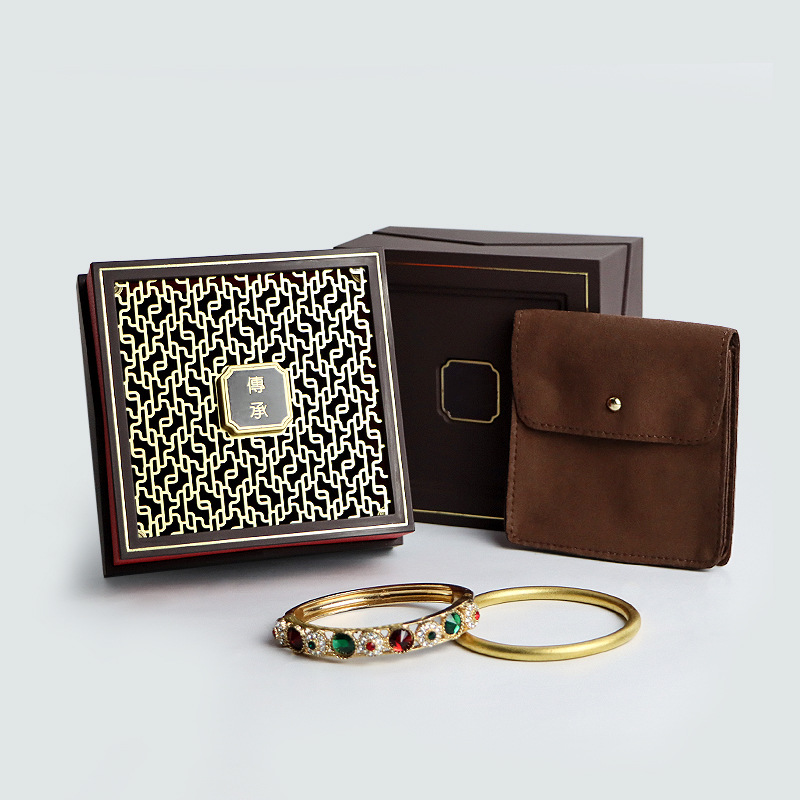 9万个高档翡翠盒玉器戒指吊坠手镯手链项链麻布珠宝饰品首饰包装盒