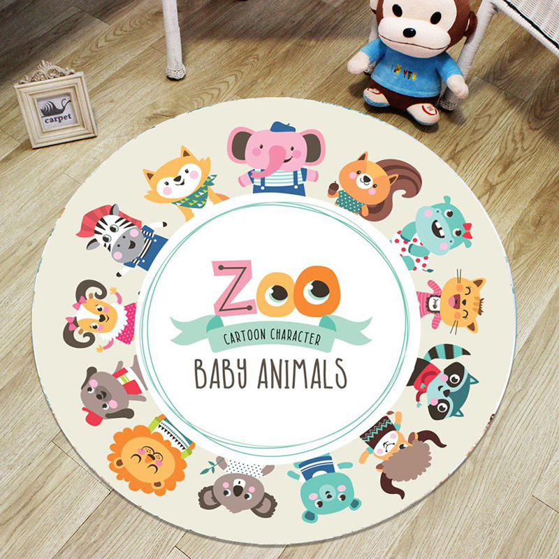 Children's Room Cartoon Cartoon round Carpet Bedroom Cute Computer Chair Turn Chair Cushion Tent Hanging Basket Crawling Carpet