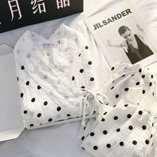 纱布月子服薄款纯棉纱布产后哺乳孕妇睡衣春秋款产妇喂奶女家居服