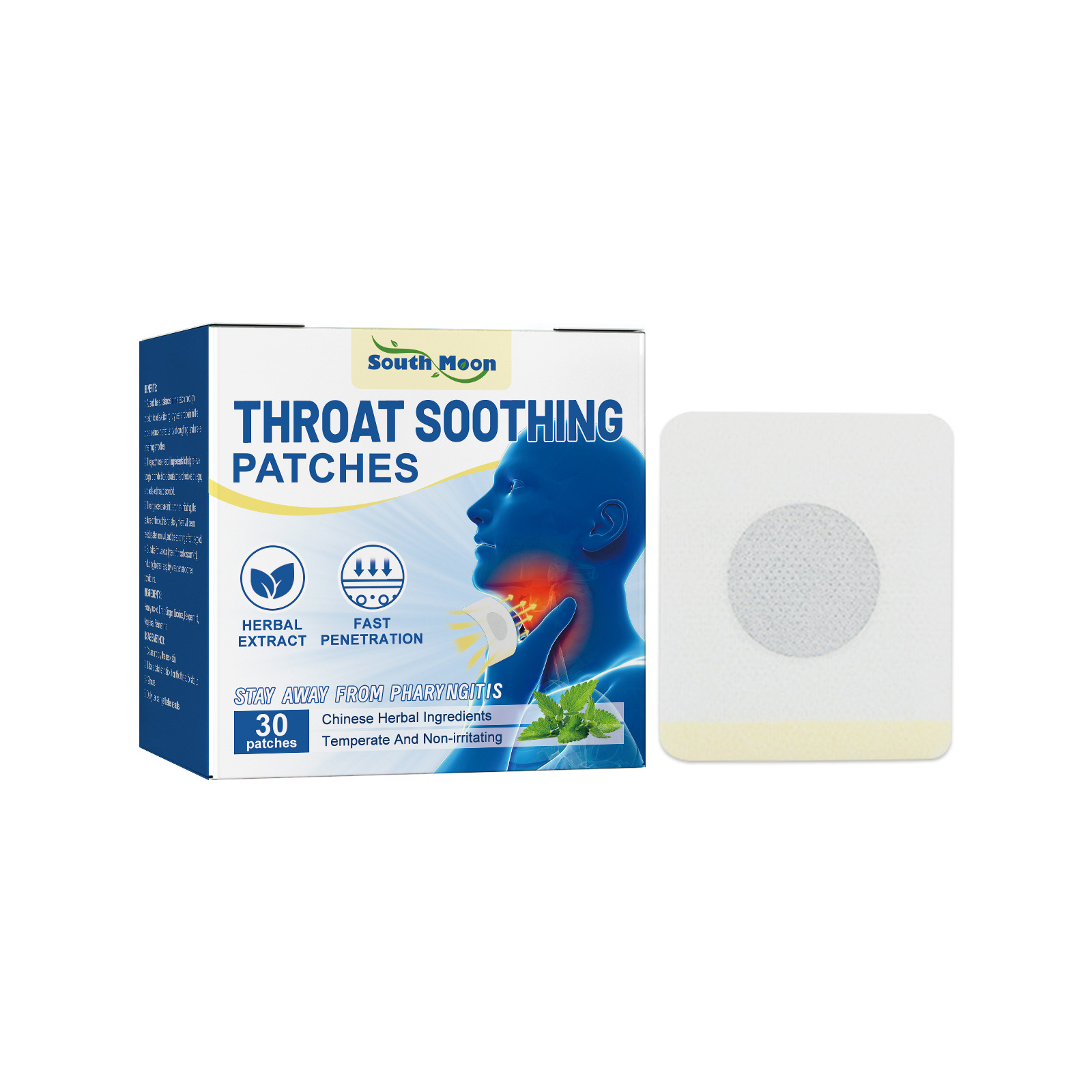 South Moon Throat Nursing Adhesive Bandage Relieve Throat Discomfort Throat Swelling and Pain Foreign Body Dryness and Itching Body Nursing Adhesive Bandage