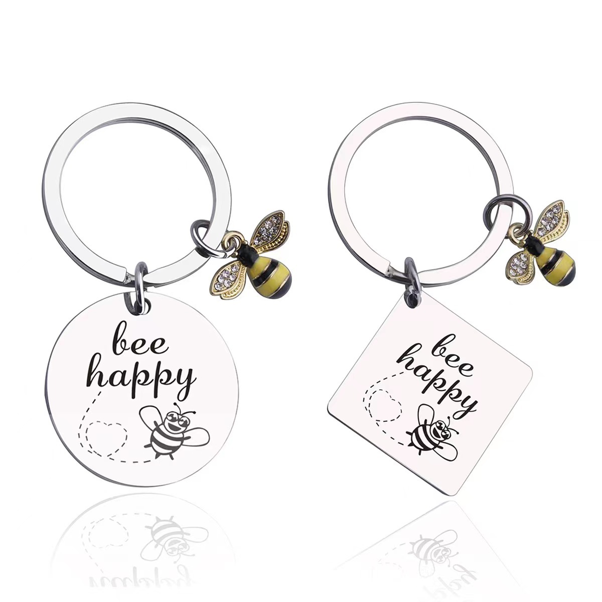 cross-border supply amazon hot sale wasp beehabbg small pendant inspirational small round key chain