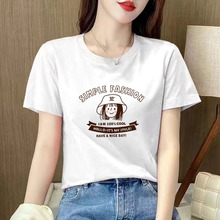 白色短袖T恤女上衣女INS潮夏季宽松休闲显瘦韩版新款半截袖2024年