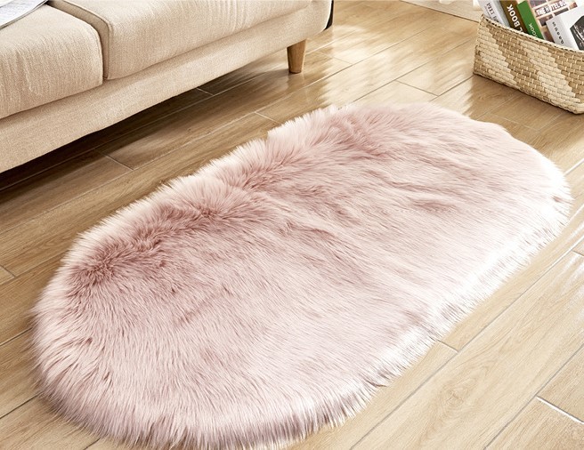 长毛绒地毯卧室床边椭圆形仿羊毛地毯满铺飘窗毯客厅沙发茶几地垫