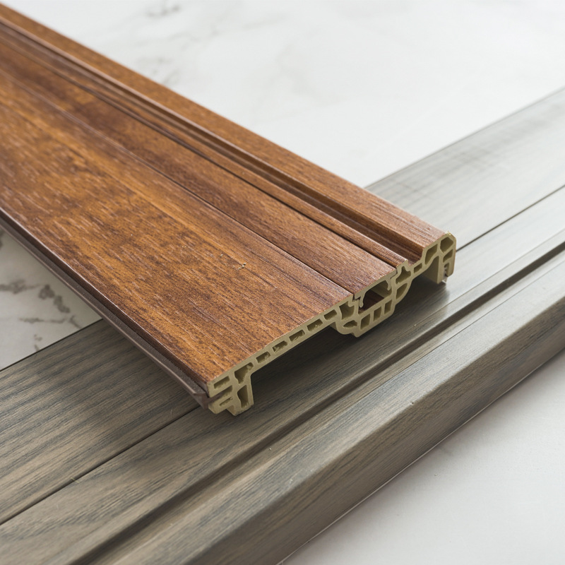 pvc竹木纤维踢脚线7.5公分万科款木塑踢脚线工程定制地脚线厂直供
