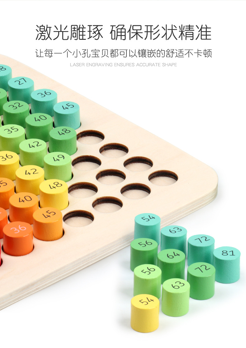 儿童乘法口诀表木质九九乘法口诀数学小学算术乘法板教具厂家直销