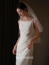 法式订婚礼服连衣裙2024新款领证吊带气质白色平时可穿旅拍轻婚纱