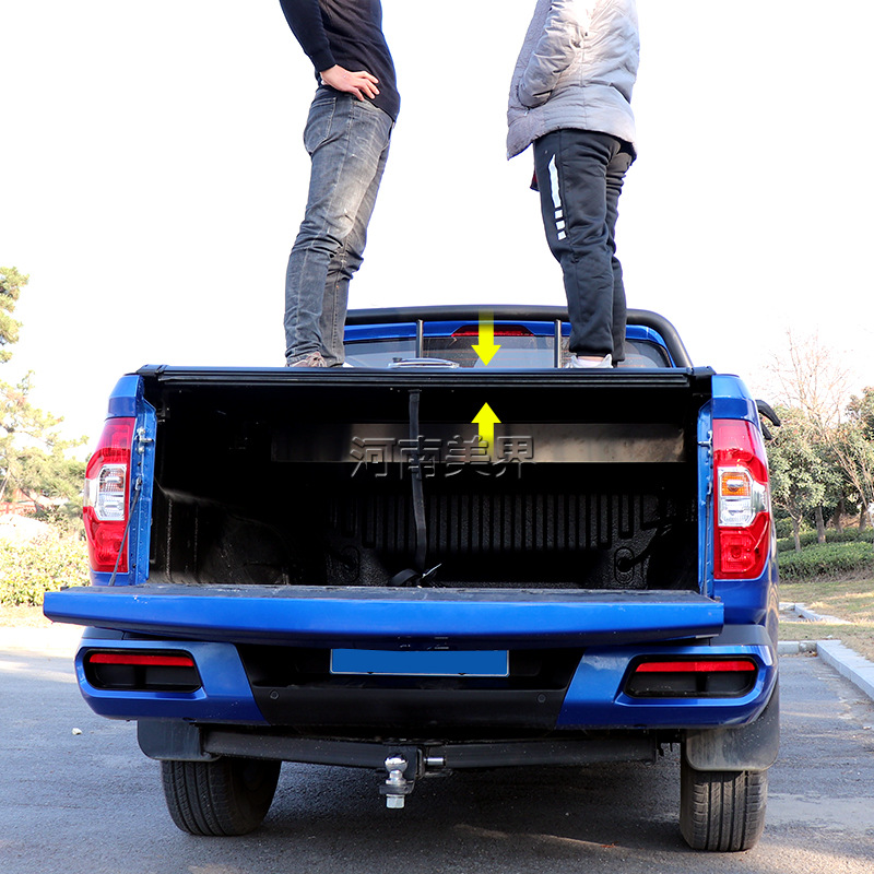 纳瓦拉皮卡箱盖长城炮皮卡改装后尾箱推拉卷帘盖 铝合金货箱平盖