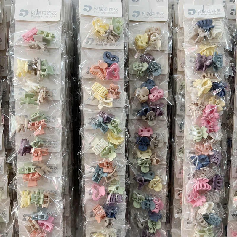 3 Bags Plastic Small Gripper Frosted Solid Color Small Updo Paw Internet Celebrity Fashion Bangs Hairpin Wholesale