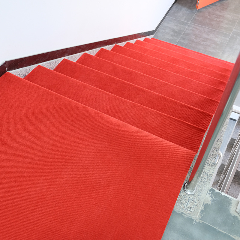 定制整卷楼梯踏步台阶免胶自粘地毯铁木楼梯满铺静音自粘全包帖垫