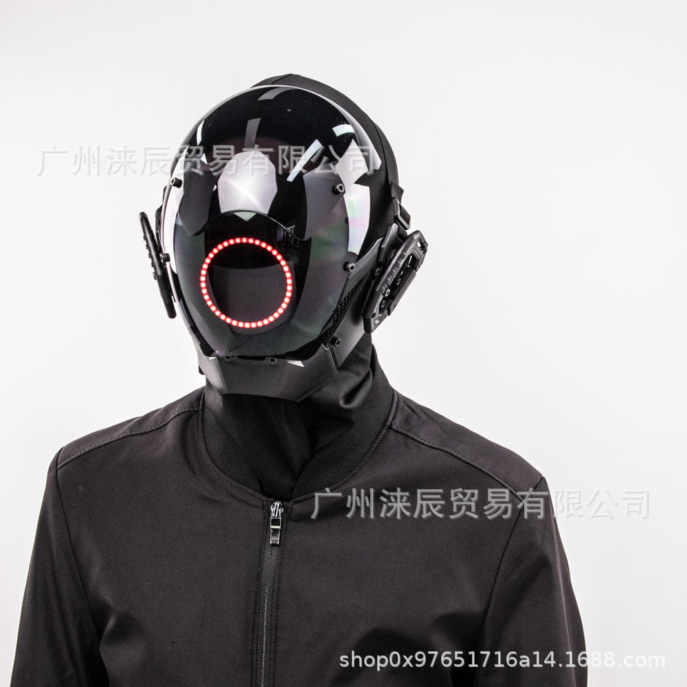 赛博朋克灯光面具未来科技感头盔cos聚会派对音乐节酒吧头套面罩