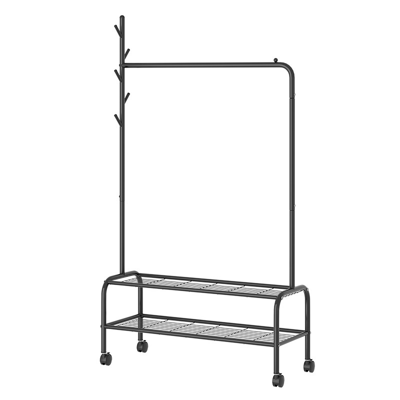 Hanger Floor Folding Household Portable Balcony Floor Bedroom Hanger Indoor Simple Single Rod Coat Rack