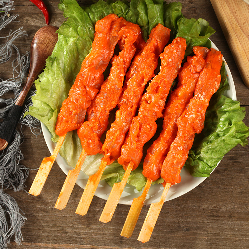 烧烤肉串炸串食材串串半成品批发淡盐味鸡肉串 厂家批发油炸肉串