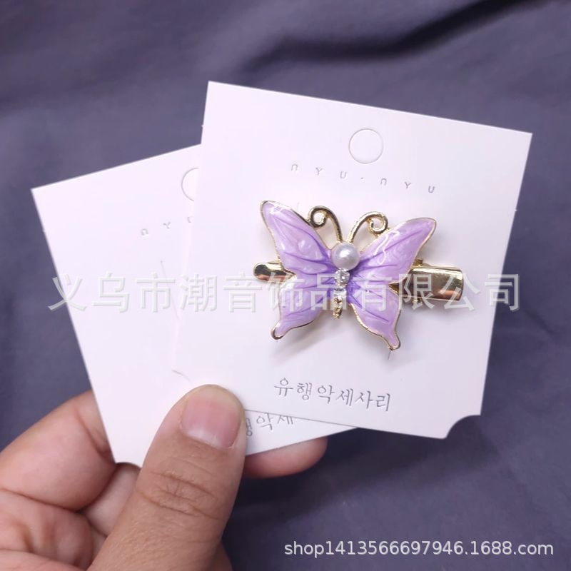 100 Korean Style Simple Hair Clip Card Bow Children's Hairpin Side Clip Packaging Cardboard Pearl Hairpin Paper