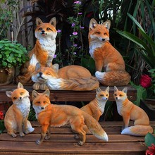狐狸模型户外仿真动物小摆件花盆花园装饰庭院造景树脂雕塑工艺礼
