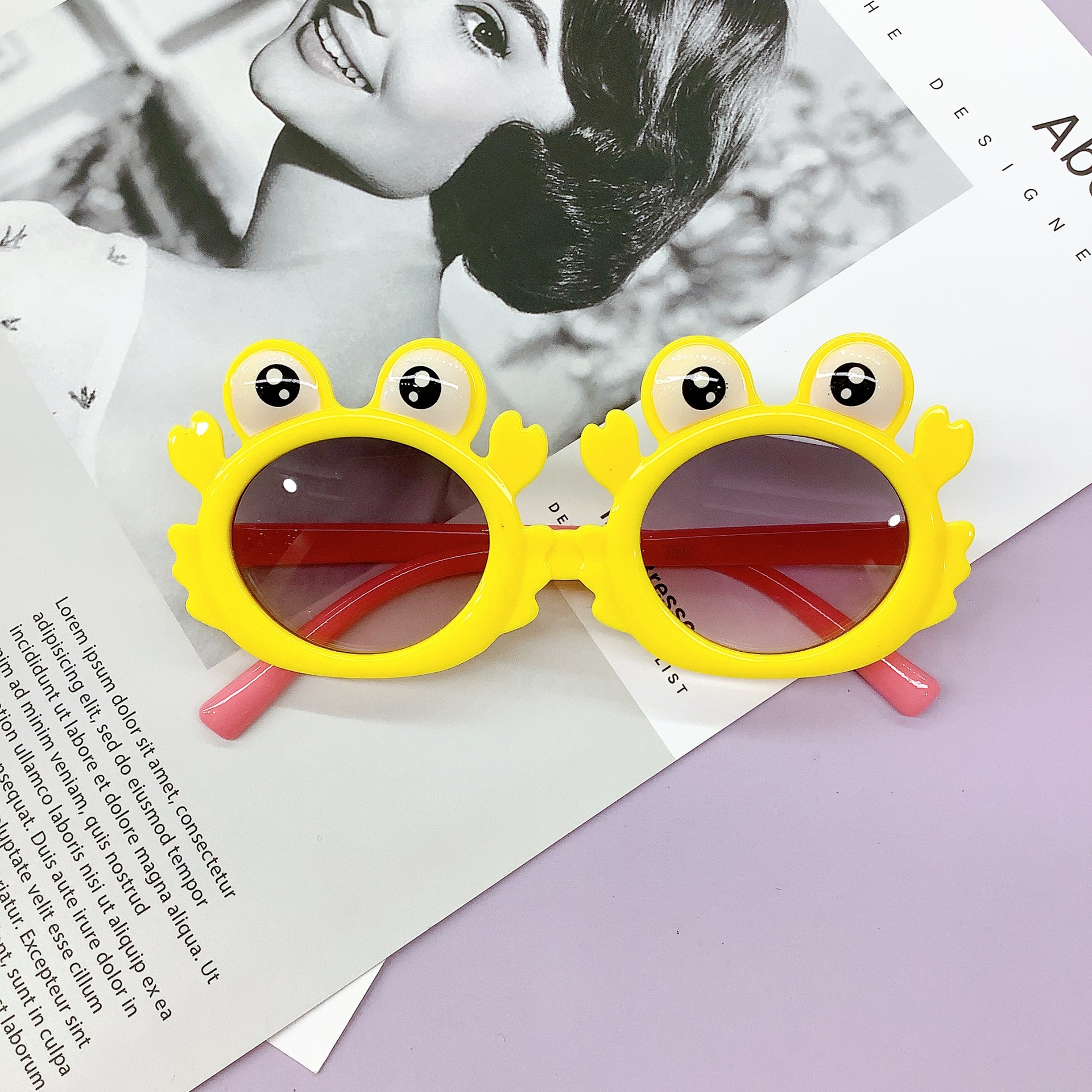 New Frog Baby Sunglasses Kids Sunglasses Korean Fashion Boys and Girls Photo Concave Shape Sunglasses