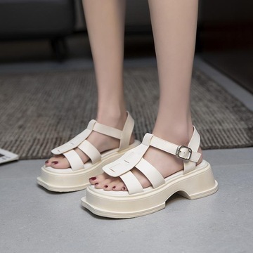 凉鞋女新款夏季增高网红时尚百搭运动厚底松糕女鞋ins潮沙滩鞋女