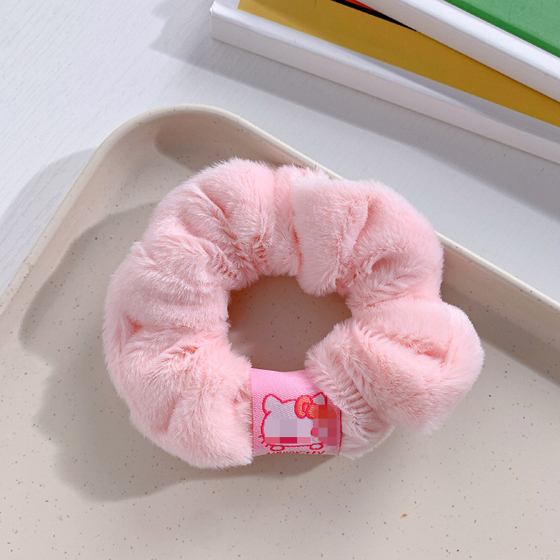Autumn and Winter New Style Hair Band Cute Furry Donut Cartoon Sweet Large Intestine Ring Girl Heart Hair Tie Hair Rope Hair Rope