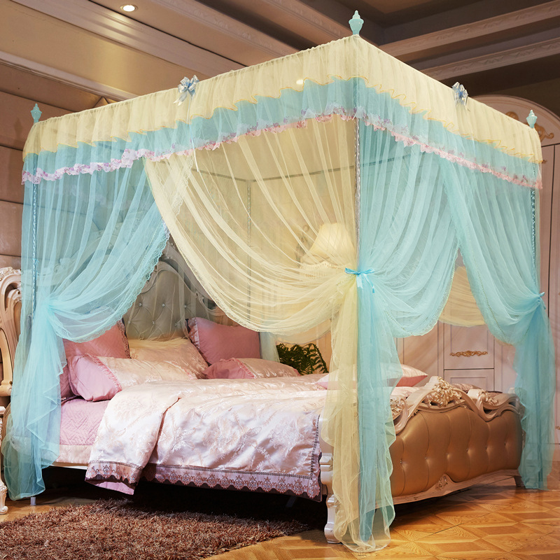 Summer Princess-Style Floor Mosquito Net Three-Door Encryption Reinforcement Bed Curtain Single Double Children's Beds Mosquito Nets Gauze Tent