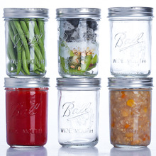 跨境供应ball梅森罐雕花玻璃密封罐厨房家用蔬菜沙拉果酱瓶饮料瓶
