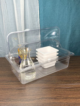 批发面包蛋糕托盘透明罩塑料密封保鲜盒子长方形自助餐水果展示盘