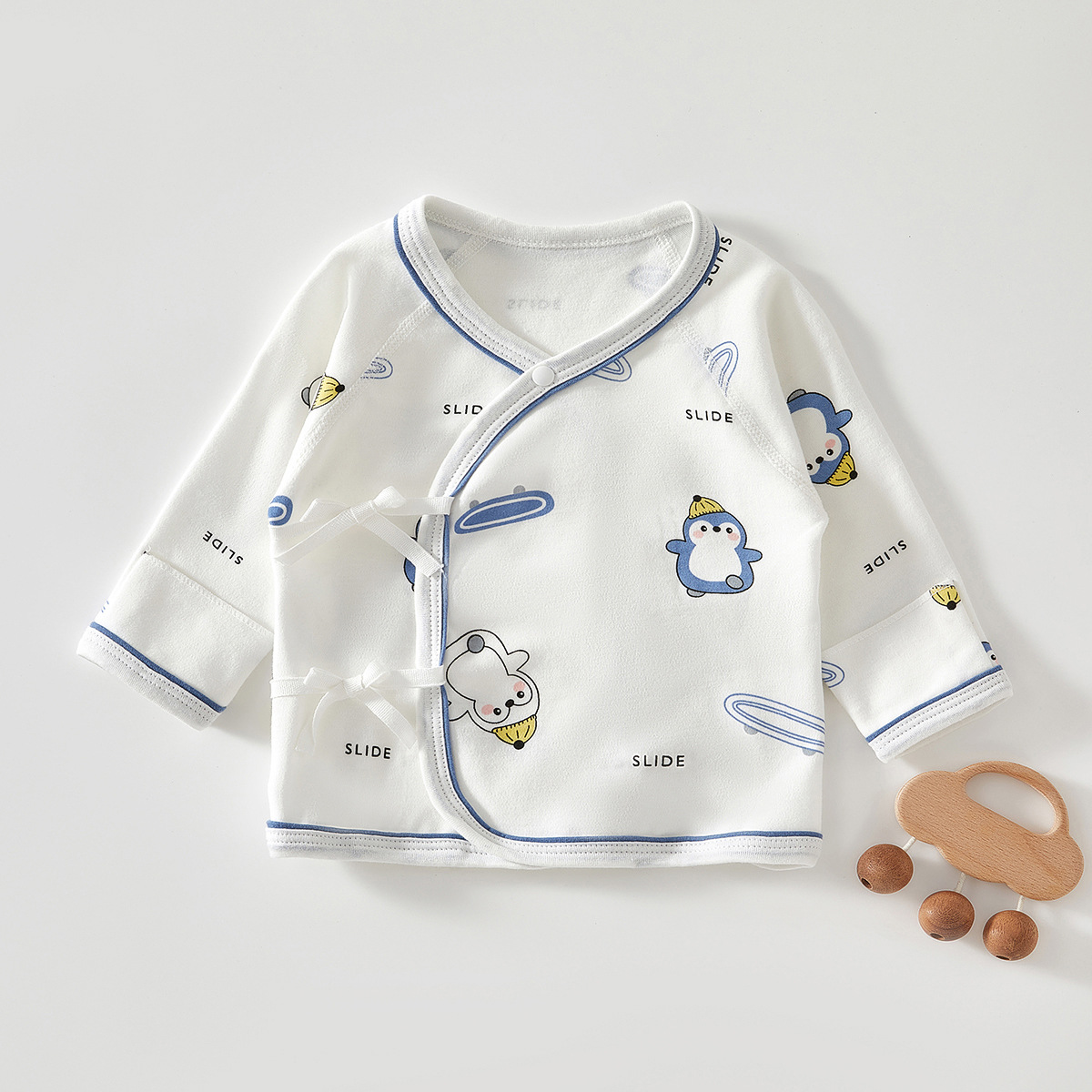 半背衣初生婴儿纯棉无骨春秋刚出生宝宝和尚服新生的儿单件上衣服