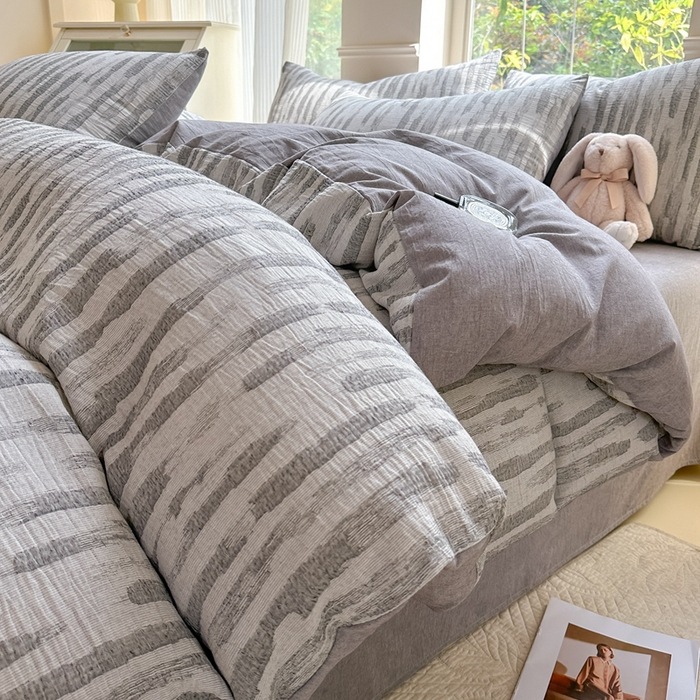 轻奢全棉三层纱床上四件套纯棉新款高级感被套床笠床单宿舍三件套