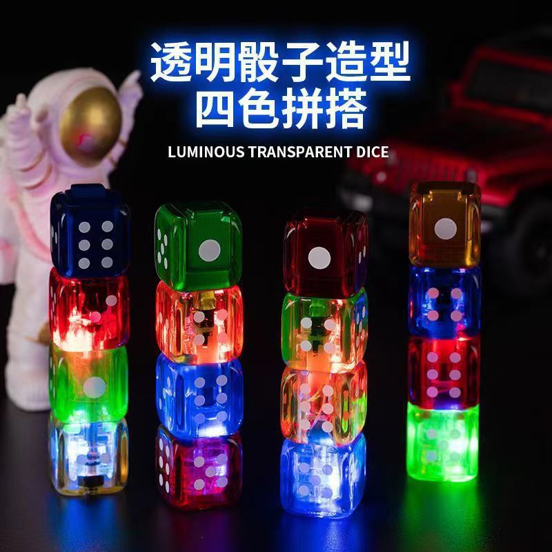 Internet Celebrity Lighter Dice Colorful Transparent Windproof Inflatable Electronic Cigarette Lighter Personality Creative for Boyfriend Tide Wholesale