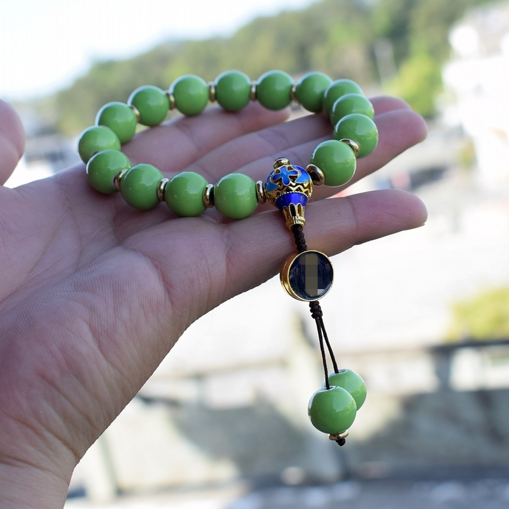 雍和宫同款香灰瓷佛珠12mm珠手串批发复古汉服风流苏配饰直播货源