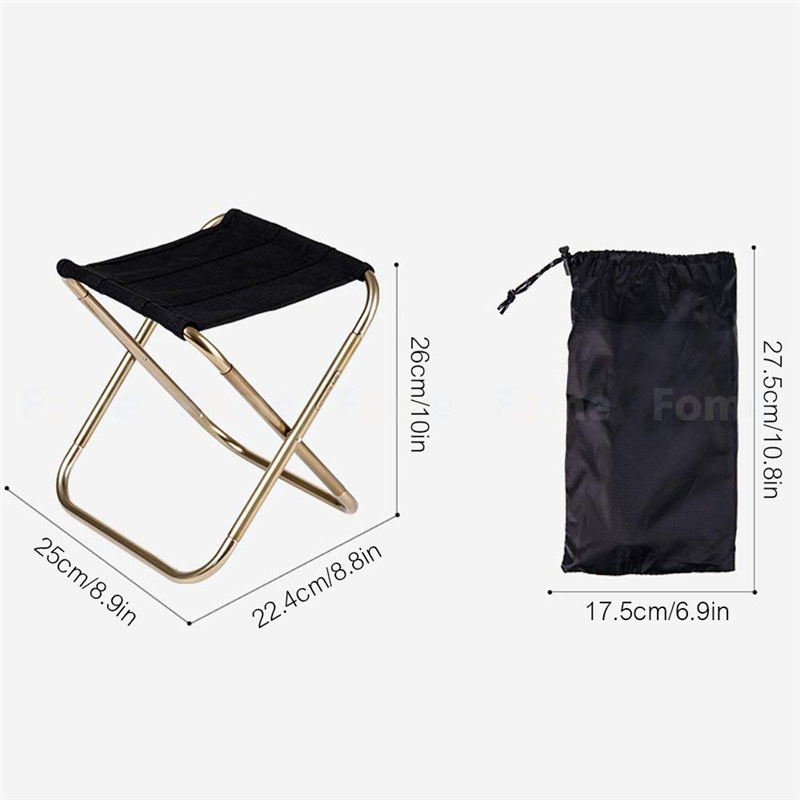 Outdoor Fishing Folding Stool Chair Portable Camp Chair Bench Aluminum Alloy Fishing Folding Backrest Chair Factory Wholesale