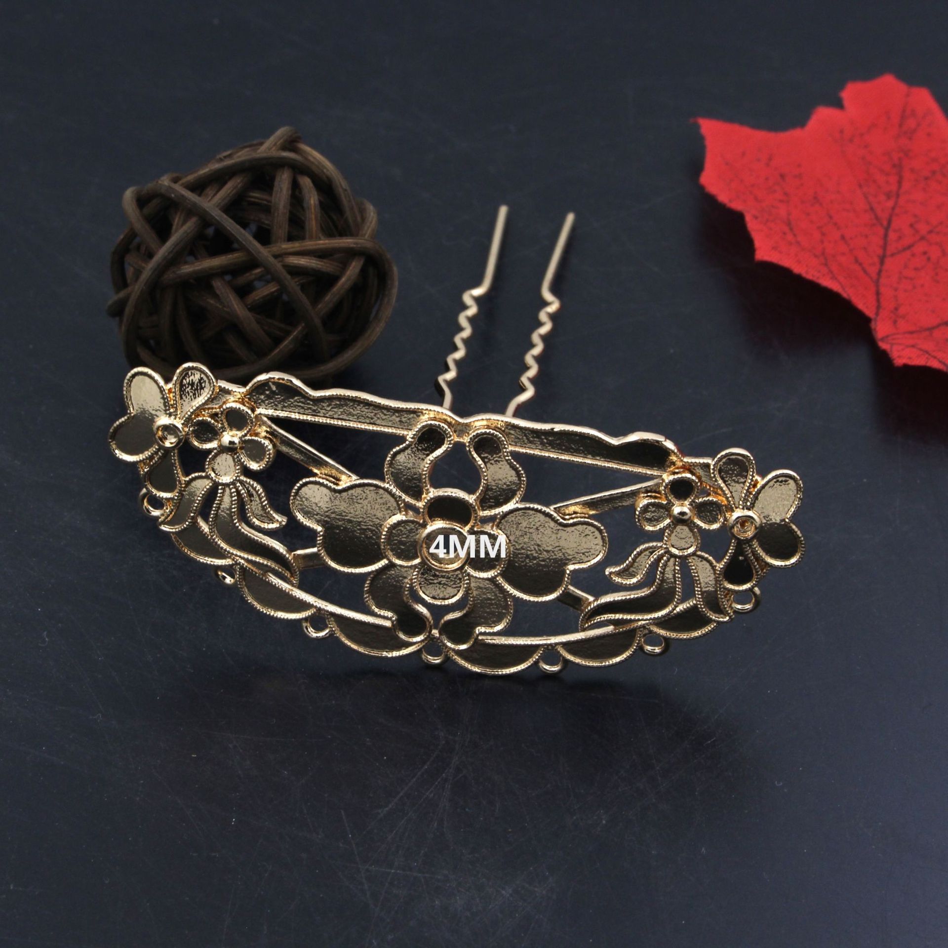 8成交918个纯铜仿宋莲花女冠底座古风发饰古装汉服配饰发簪diy材料