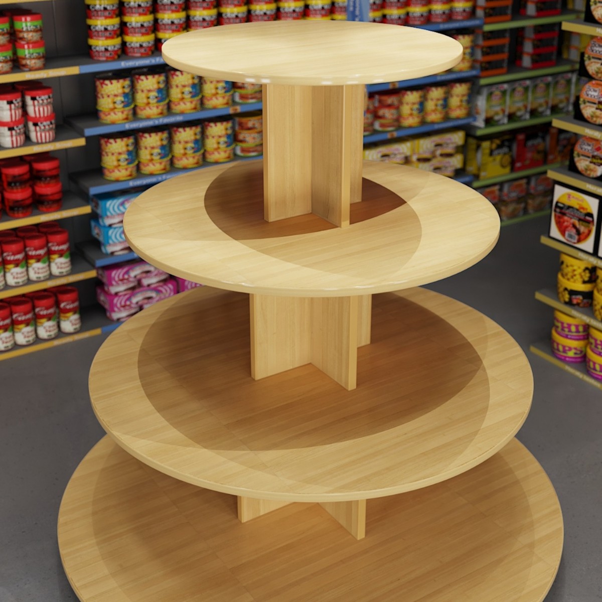 礼品超市货架堆头架粮油展示台中岛柜展示架银行圆形展台多功能