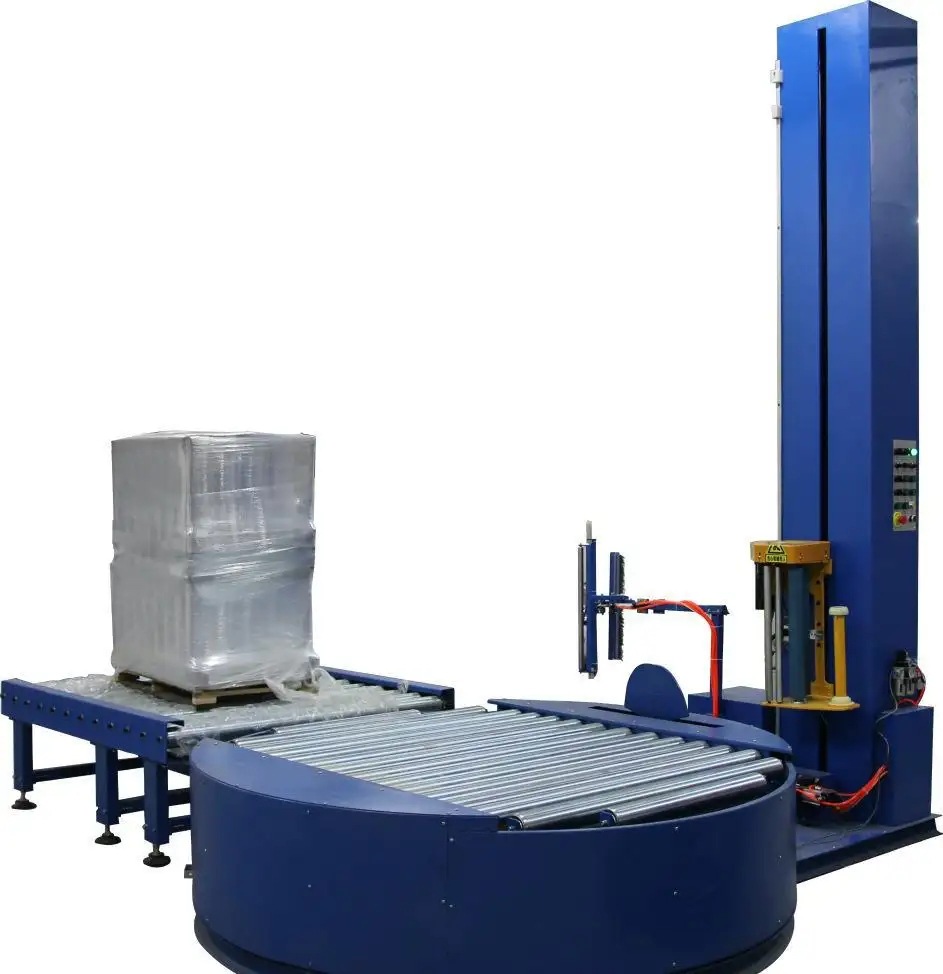 苏州厂家直销全自动流水线在线预拉伸pe膜缠绕托盘裹膜打包机定制