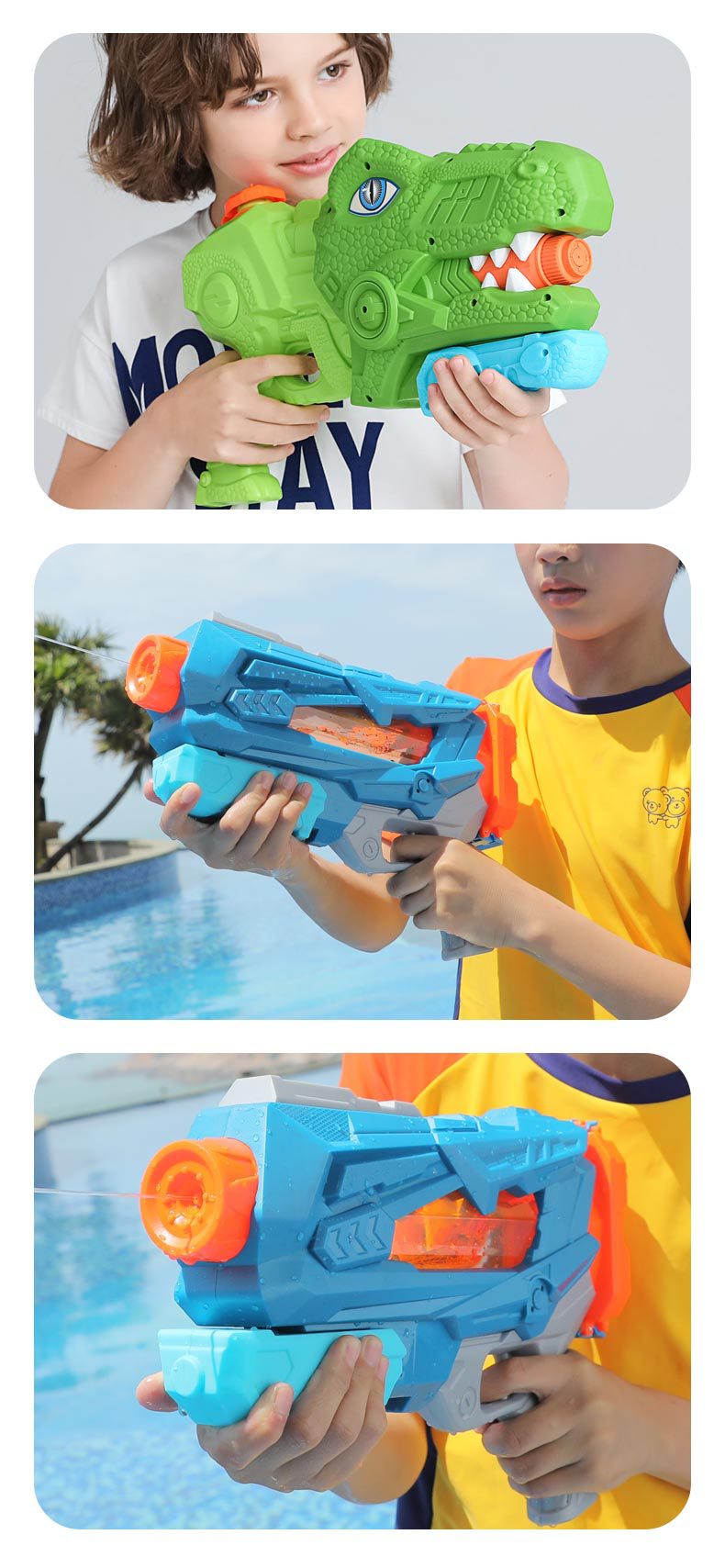 包邮泼水节儿童恐龙水枪 大号抽拉式户外沙滩漂流背包水枪玩具