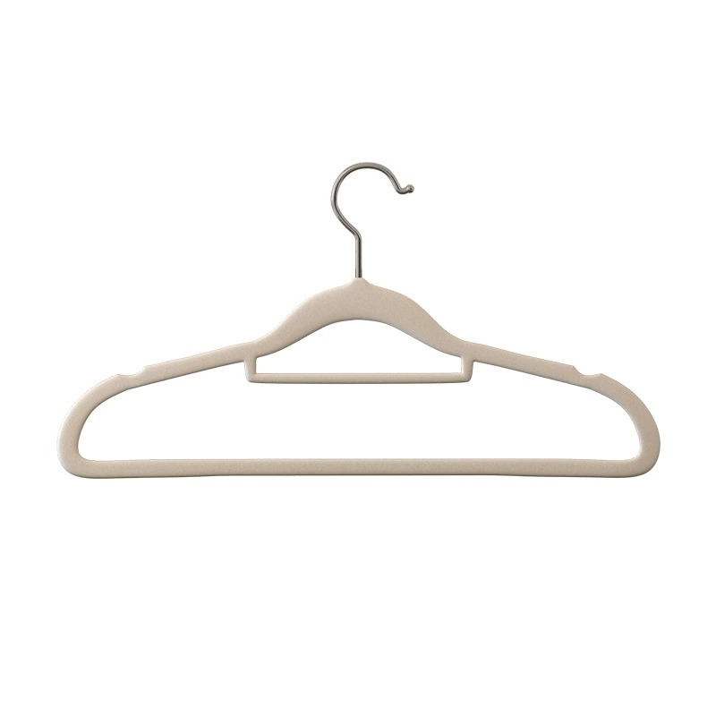 Cross-Border Flocking Clothes Hanger Non-Slip Plastic Seamless Transparent Clothes Hanger Household Adult Clothes Support Factory Wholesale Delivery