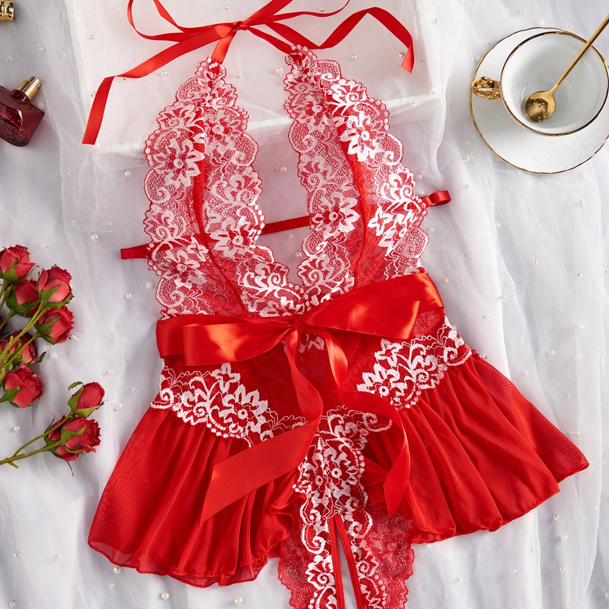 欧美爆款i n s 风性感情趣连体衣情趣纯欲风天花板透视诱惑连体衣