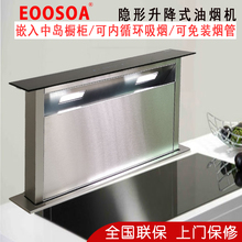 EOOSOA隐形升降式吸油烟机开放式厨房中岛台抽内循环下排嵌入吧台