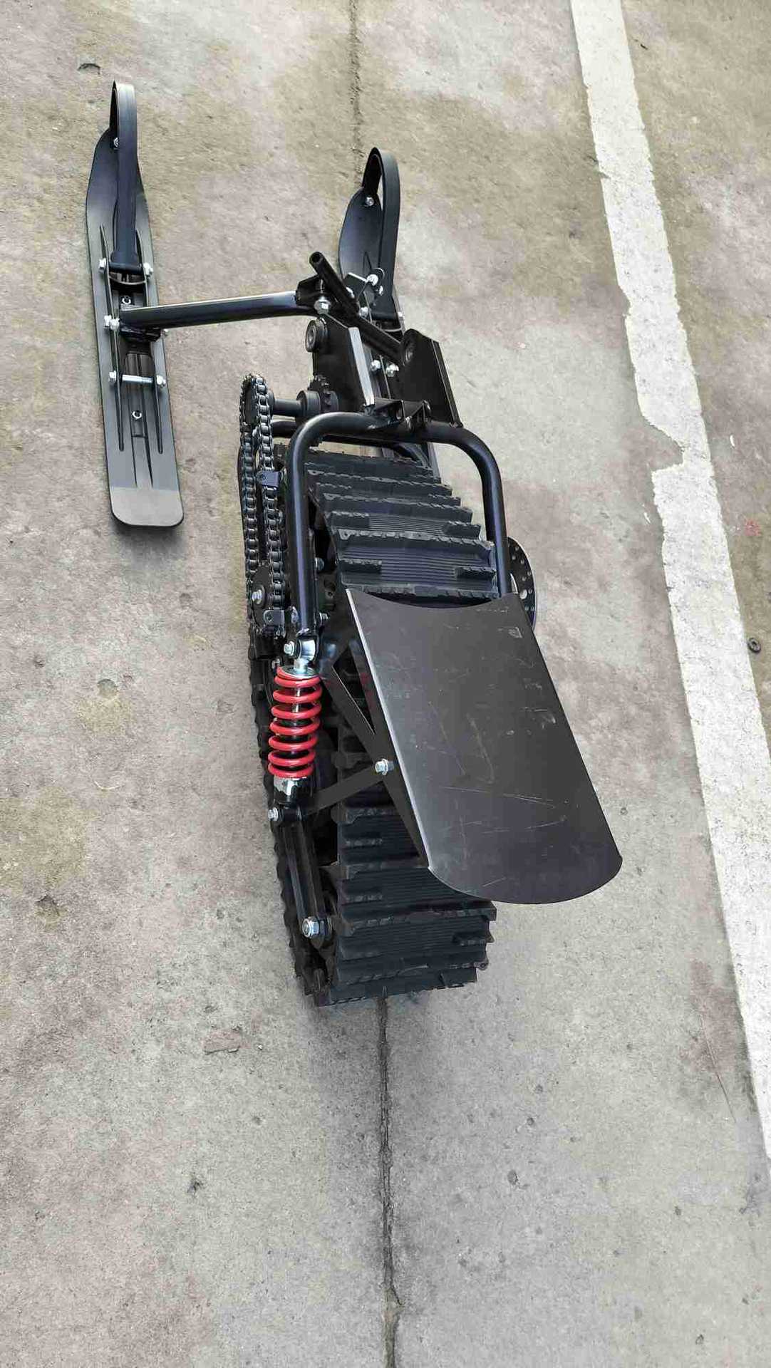 雪地摩托车自制改装两轮摩托车配件雪橇板橡胶履带雪地车履带