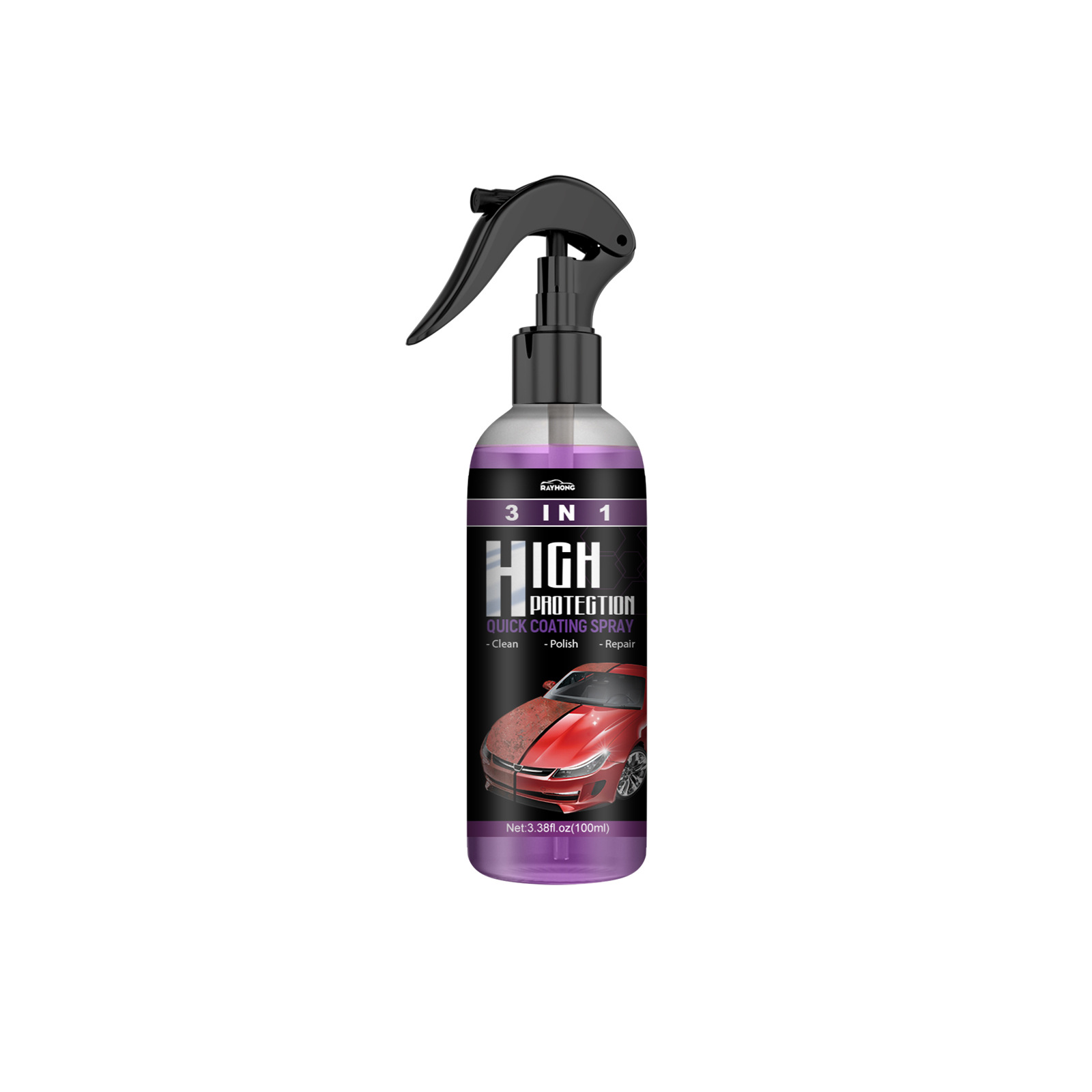 Rayhong 3 in 1 High Protection Fast Car Paint Spray Automatic Hand Paint Color Changing Cleaning Coating Spray