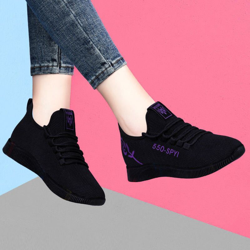 2021 New Old Beijing Cloth Shoes Women's Sneaker Korean Casual Breathable Running Shoes Mom Shoes Soft Sole Shoes