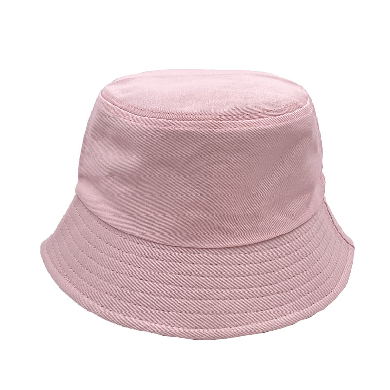 Wholesale Bucket Hat Printing Embroidered Logo Sun Protection Fishing Bucket Bucket Hat Men and Women Solid Color Light Board Pure Cotton