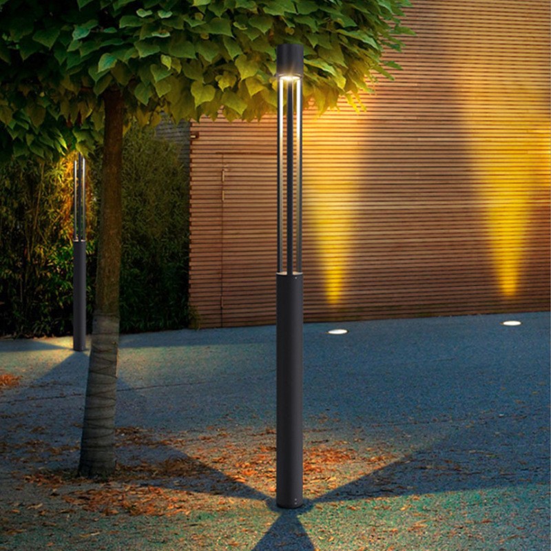 户外圆柱3米庭院灯现代简约铁铝景观灯新款园林led灯柱小区花园灯